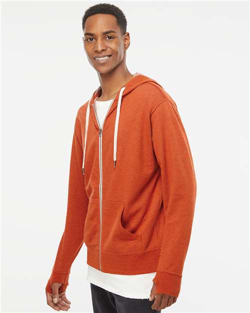 Independent Trading Co. Heathered French Terry Full-Zip Hooded Sweatshirt PRM90HTZ