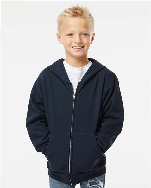 Independent Trading Co. Youth Midweight Full-Zip Hooded Sweatshirt SS4001YZ