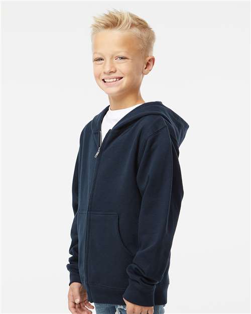 Independent Trading Co. Youth Midweight Full-Zip Hooded Sweatshirt SS4001YZ