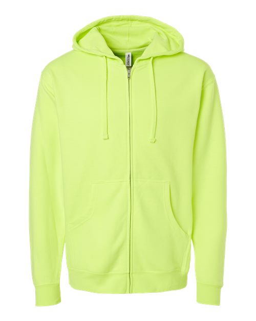 Independent Trading Co. Midweight Full-Zip Hooded Sweatshirt SS4500Z - Safety Yellow