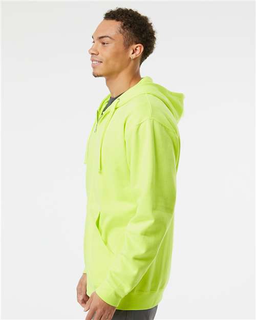 Independent Trading Co. Midweight Full-Zip Hooded Sweatshirt SS4500Z - Safety Yellow