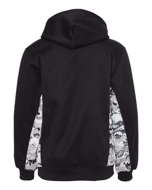 Badger Youth Digital Camo Colorblock Performance Fleece Hooded Sweatshirt 2464