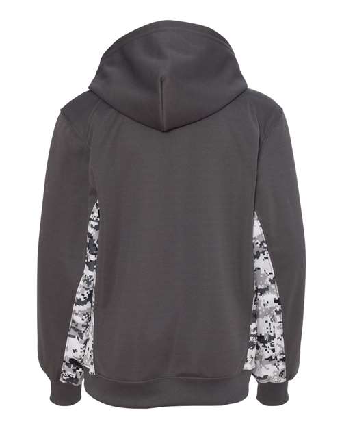 Badger Youth Digital Camo Colorblock Performance Fleece Hooded Sweatshirt 2464