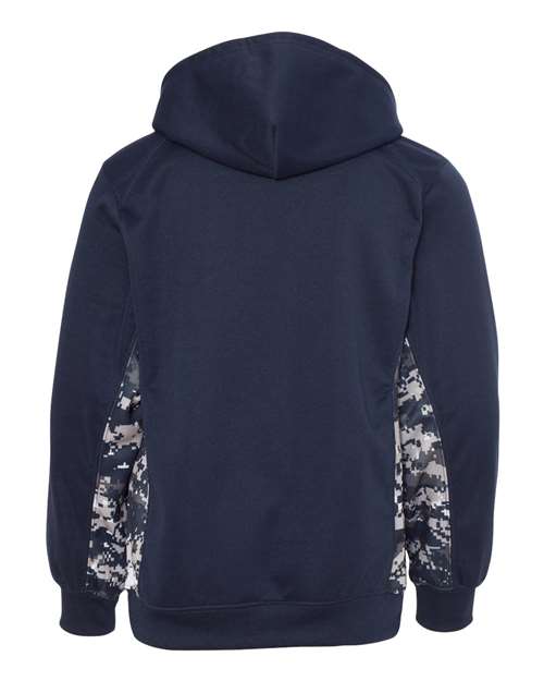 Badger Youth Digital Camo Colorblock Performance Fleece Hooded Sweatshirt 2464