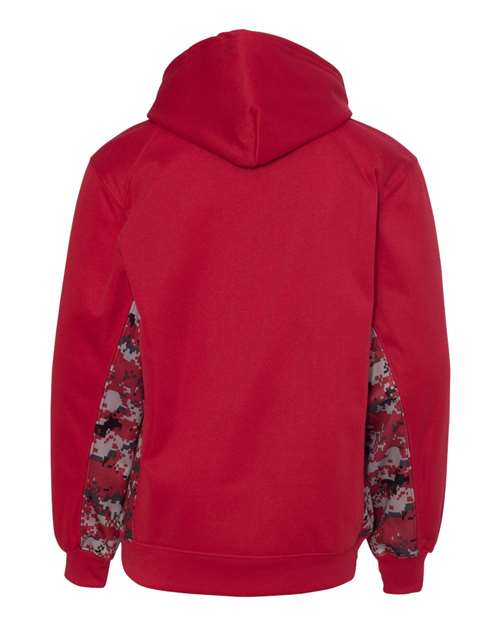 Badger Youth Digital Camo Colorblock Performance Fleece Hooded Sweatshirt 2464