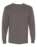 Bayside USA-Made Long Sleeve Pocket T-Shirt 8100 - Charcoal