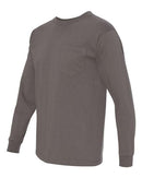 Bayside USA-Made Long Sleeve Pocket T-Shirt 8100 - Charcoal