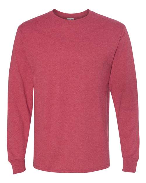 JERZEES Dri-Power® Long Sleeve 50/50 T-Shirt 29LSR - Vintage Heather Red