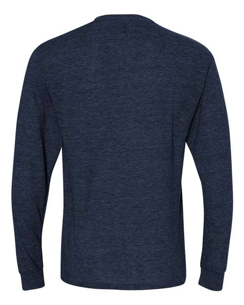 JERZEES Dri-Power® Long Sleeve 50/50 T-Shirt 29LSR - Vintage Heather Navy