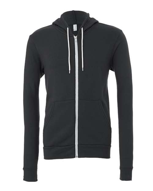 BELLA + CANVAS Sponge Fleece Full-Zip Hoodie 3739 - Dark Grey
