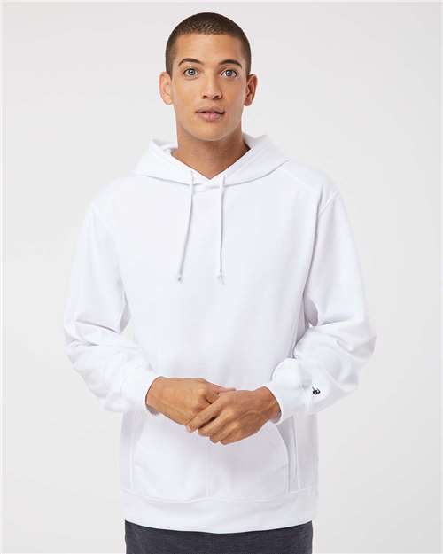 Badger Performance Fleece Hooded Sweatshirt 1454 - White