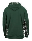 Badger Digital Camo Colorblock Performance Fleece Hooded Sweatshirt 1464 - Forest/ Forest