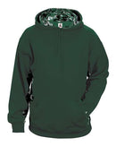 Badger Digital Camo Colorblock Performance Fleece Hooded Sweatshirt 1464 - Forest/ Forest