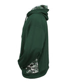Badger Digital Camo Colorblock Performance Fleece Hooded Sweatshirt 1464 - Forest/ Forest