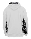 Badger Digital Camo Colorblock Performance Fleece Hooded Sweatshirt 1464 - White/ Black