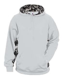 Badger Digital Camo Colorblock Performance Fleece Hooded Sweatshirt 1464 - White/ Black