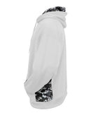 Badger Digital Camo Colorblock Performance Fleece Hooded Sweatshirt 1464 - White/ Black