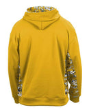 Badger Digital Camo Colorblock Performance Fleece Hooded Sweatshirt 1464 - Gold/ Gold