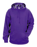 Badger Digital Camo Colorblock Performance Fleece Hooded Sweatshirt 1464 - Purple/ Purple