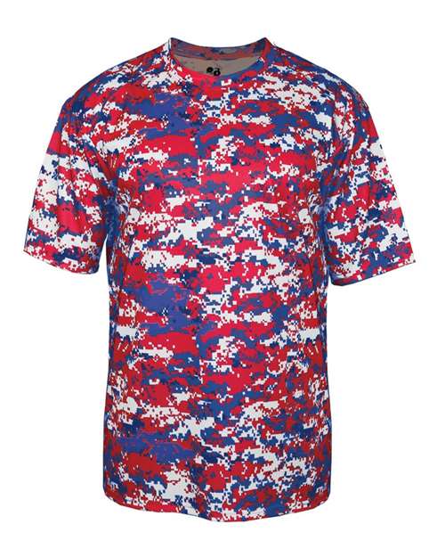 Badger Digital Camo T-Shirt 4180 - Red/ Royal Digital