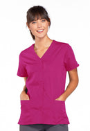 Cherokee Snap Front V-Neck Top. Item 4770 in CK WW ORIGINALS Collection. Live Chat for Bulk Discounts.