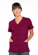Cherokee Snap Front V-Neck Top. Item 4770 in CK WW ORIGINALS Collection. Live Chat for Bulk Discounts.