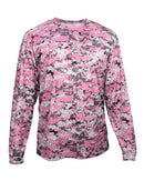 Badger Digital Camo Long Sleeve T-Shirt 4184 - Pink Digital