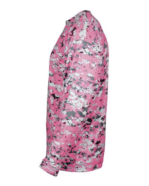 Badger Digital Camo Long Sleeve T-Shirt 4184 - Pink Digital