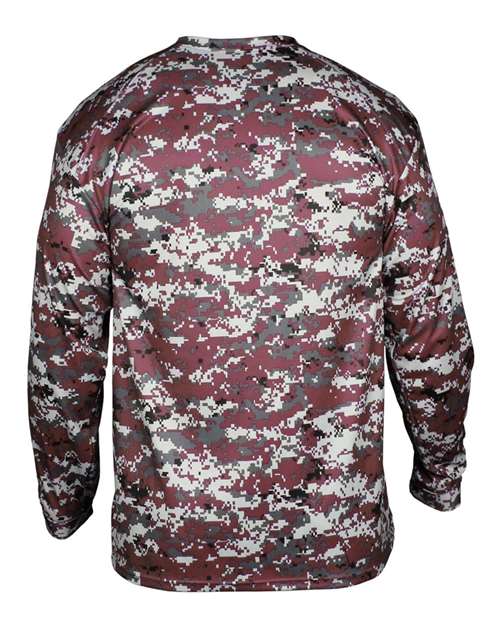 Badger Digital Camo Long Sleeve T-Shirt 4184 - Maroon Digital