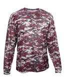 Badger Digital Camo Long Sleeve T-Shirt 4184 - Maroon Digital