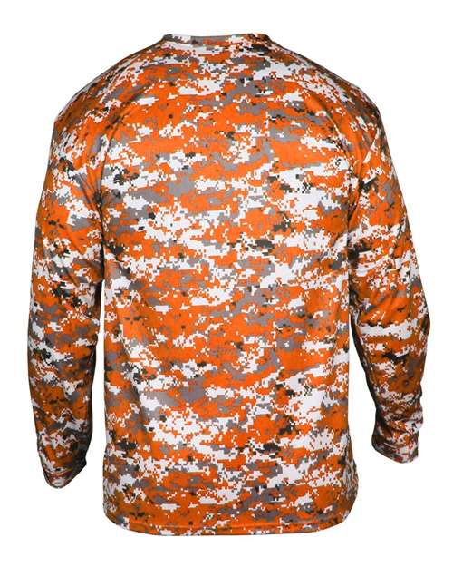 Badger Digital Camo Long Sleeve T-Shirt 4184 - Burnt Orange Digital