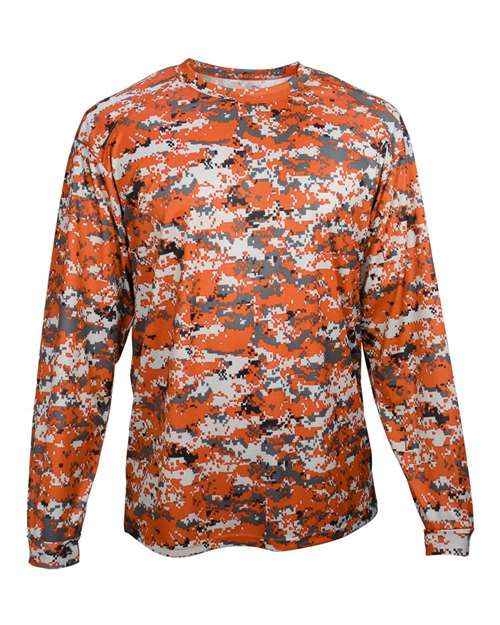 Badger Digital Camo Long Sleeve T-Shirt 4184 - Burnt Orange Digital