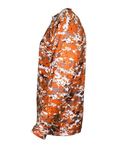 Badger Digital Camo Long Sleeve T-Shirt 4184 - Burnt Orange Digital