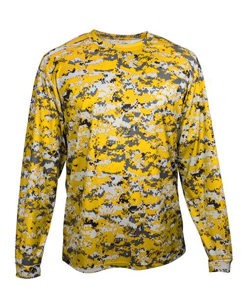 Badger Digital Camo Long Sleeve T-Shirt 4184 - Gold Digital