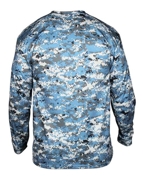 Badger Digital Camo Long Sleeve T-Shirt 4184 - Columbia Blue Digital