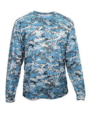 Badger Digital Camo Long Sleeve T-Shirt 4184 - Columbia Blue Digital