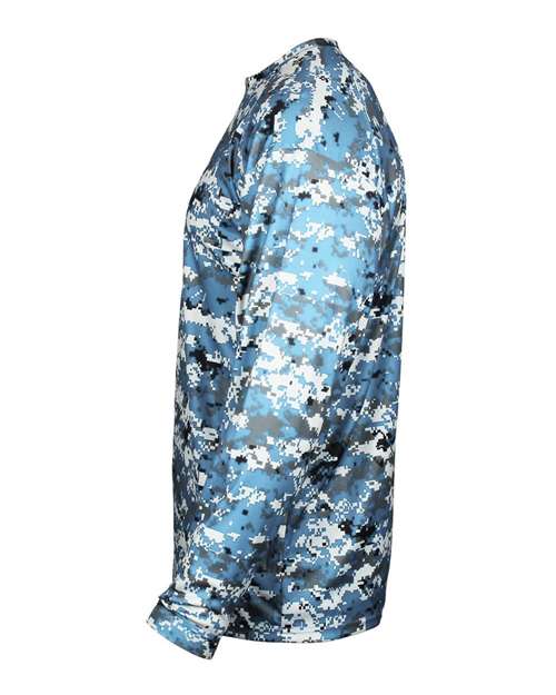Badger Digital Camo Long Sleeve T-Shirt 4184 - Columbia Blue Digital