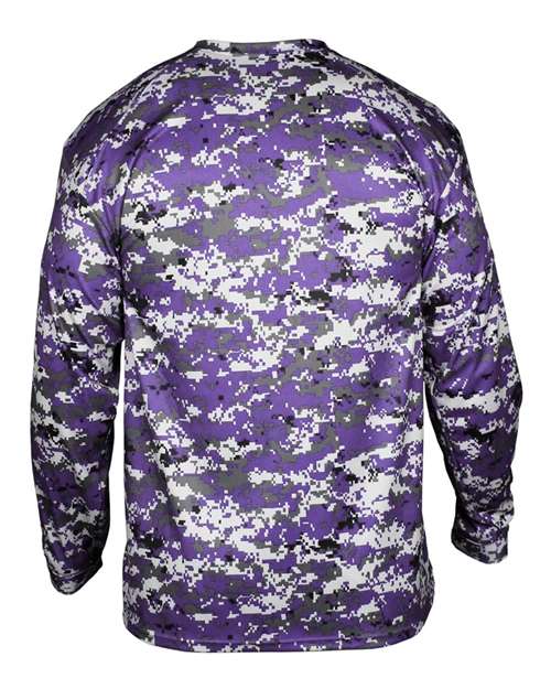 Badger Digital Camo Long Sleeve T-Shirt 4184 - Purple Digital