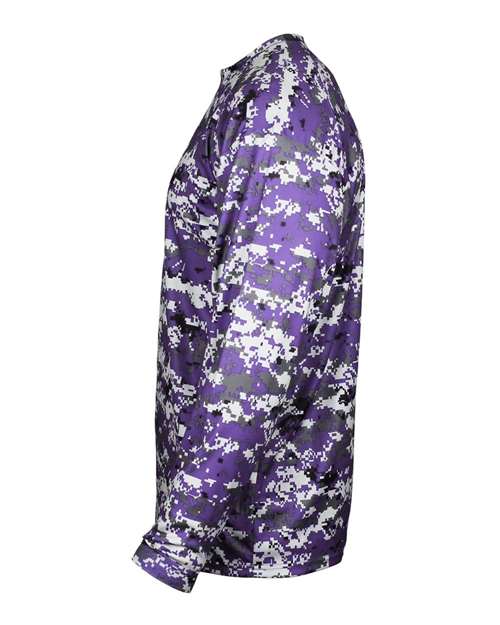 Badger Digital Camo Long Sleeve T-Shirt 4184 - Purple Digital