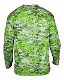 Badger Digital Camo Long Sleeve T-Shirt 4184 - Lime Digital