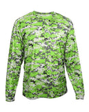 Badger Digital Camo Long Sleeve T-Shirt 4184 - Lime Digital