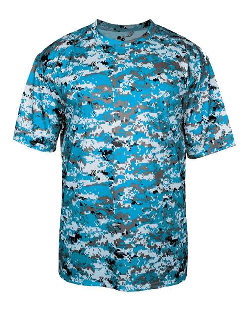 Badger Youth Digital Camo T-Shirt 2180 - Electric Blue Digital