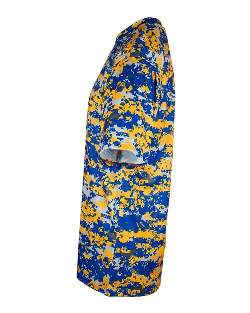 Badger Youth Digital Camo T-Shirt 2180 - Royal/ Gold Digital