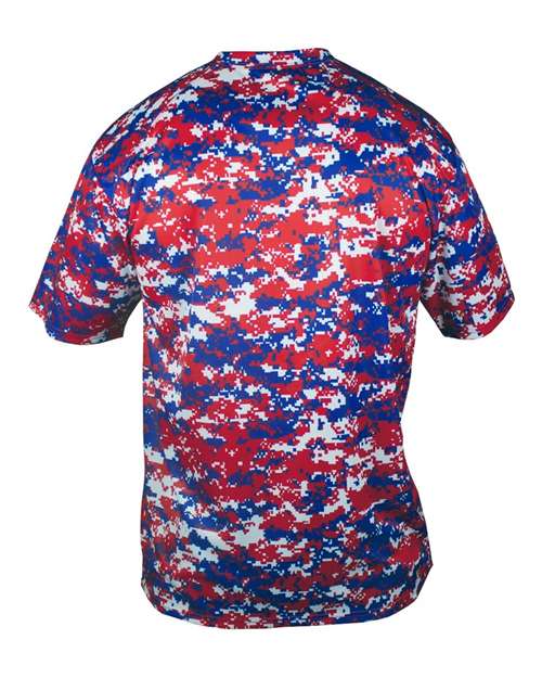 Badger Youth Digital Camo T-Shirt 2180 - Red/ Royal Digital