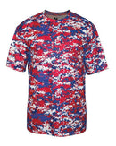 Badger Youth Digital Camo T-Shirt 2180 - Red/ Royal Digital