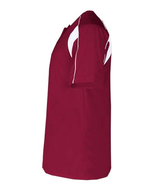 Alleson Athletic B-Core Pro Placket Jersey 7937 - Cardinal/ White