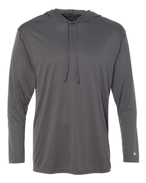 Badger B-Core Hooded Long Sleeve T-Shirt 4105 - Graphite