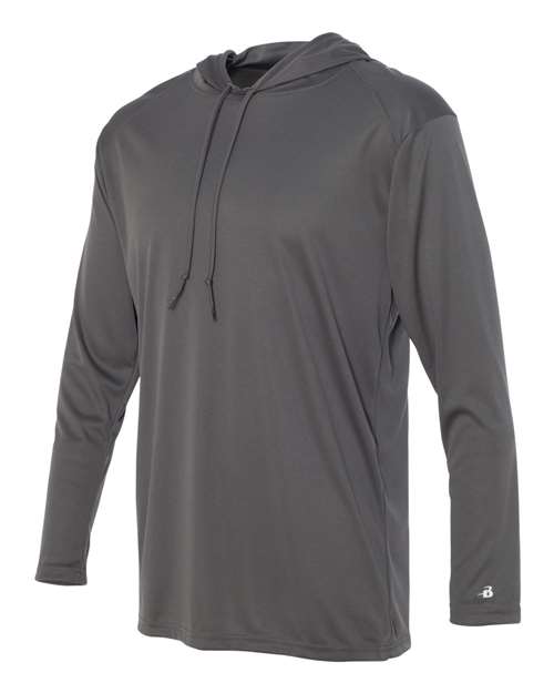 Badger B-Core Hooded Long Sleeve T-Shirt 4105 - Graphite