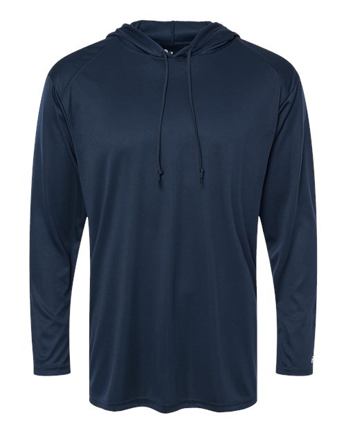 Badger B-Core Hooded Long Sleeve T-Shirt 4105 - Navy