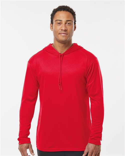 Badger B-Core Hooded Long Sleeve T-Shirt 4105 - Red